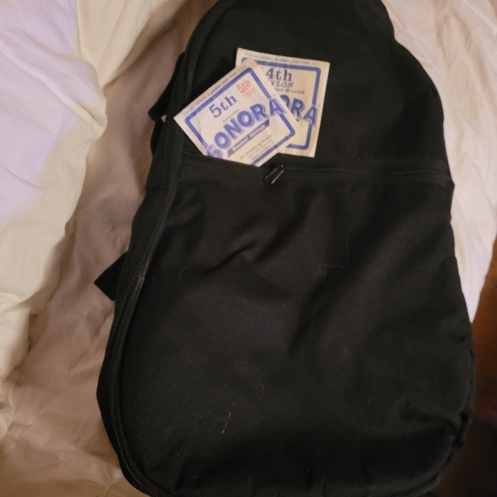 💥SALE! BLACK SOFTSHELL GUITAR CASE & STRINGS